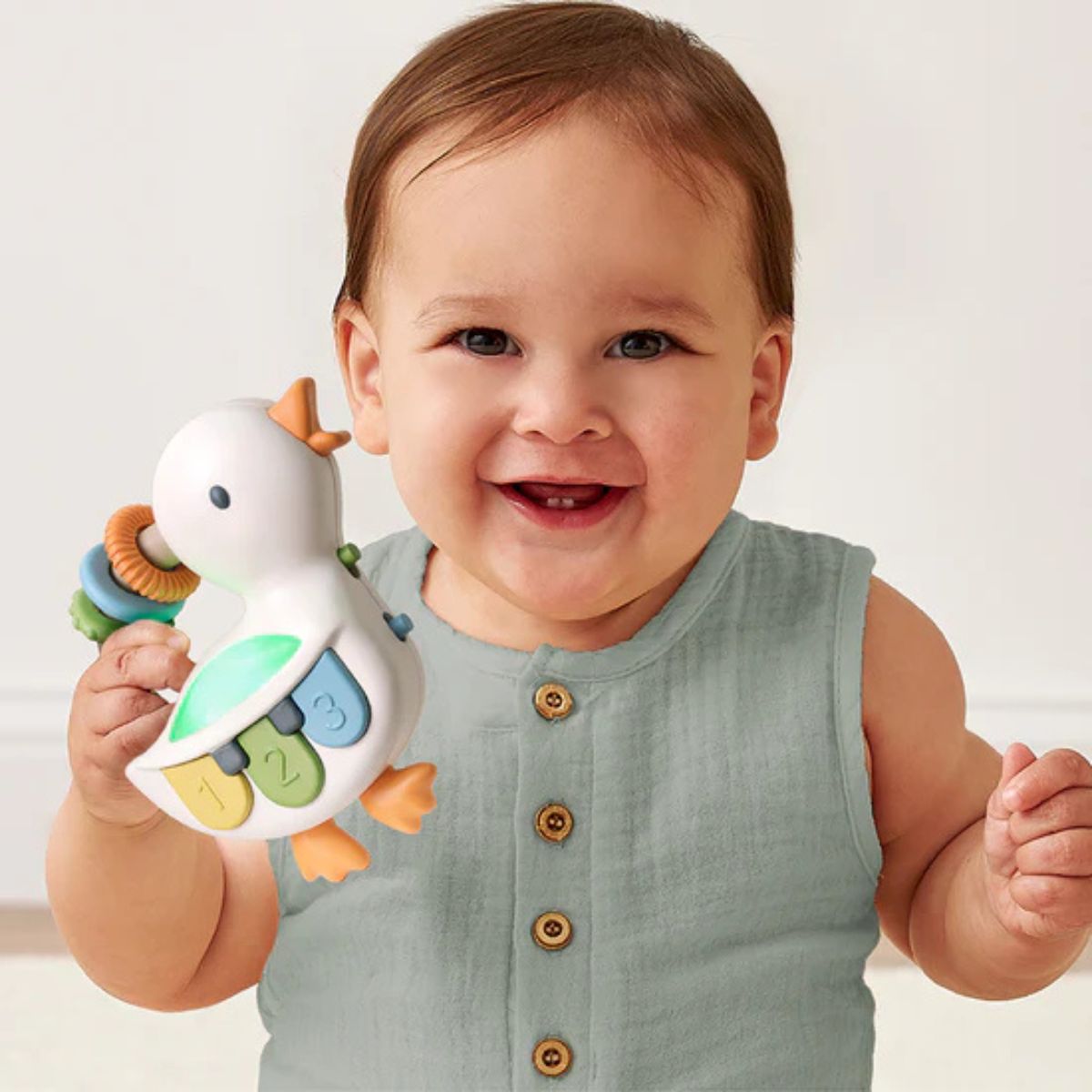 Itzy Ritzy Bitzy Tunes Light Up Interactive Piano Toy - Goose - Fun That Supports Development