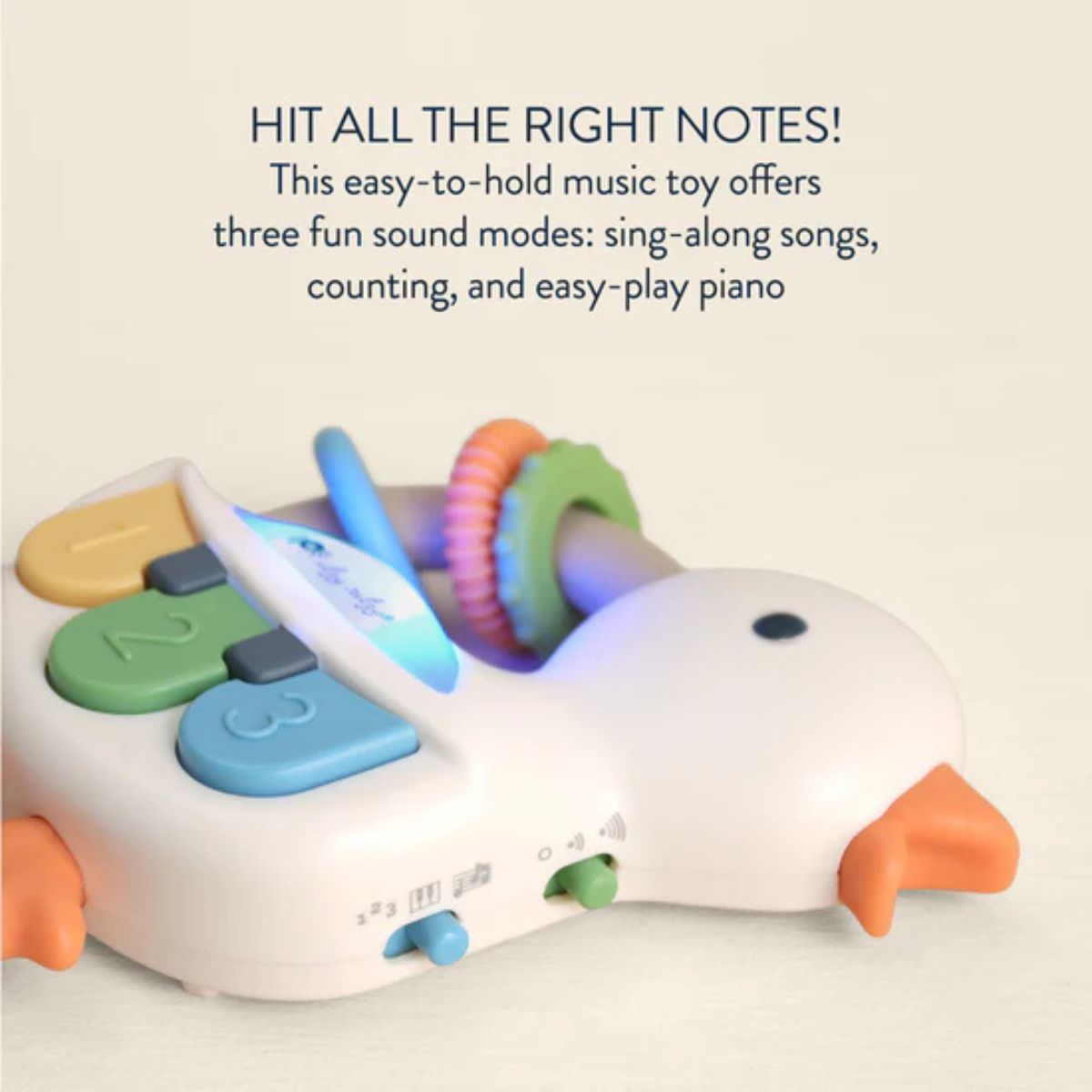 Itzy Ritzy Bitzy Tunes Light Up Interactive Piano Toy - Goose - Multi Sensory Learning Experience