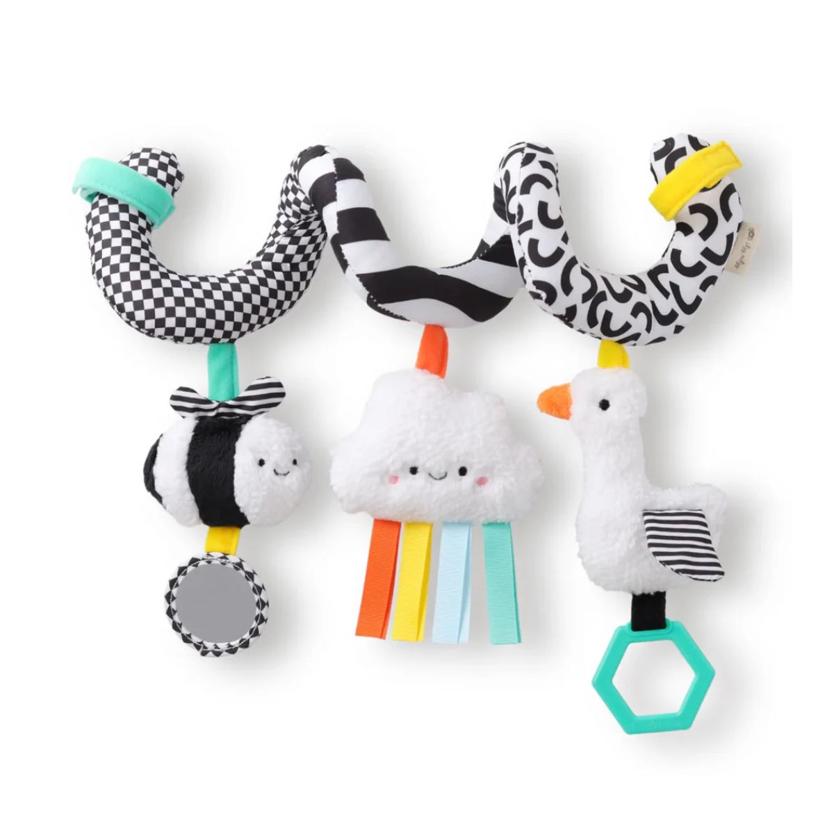 Itzy Ritzy Itzy Bitzy Spiral Car Seat & Stroller Activity Toy - High Contrast - Flexible and Easy to Attach