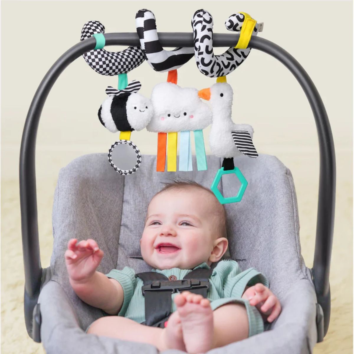 Itzy Ritzy Itzy Bitzy Spiral Car Seat & Stroller Activity Toy - High Contrast - On the Go Sensory Entertainment